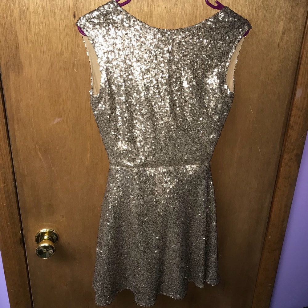Gold sequin dress